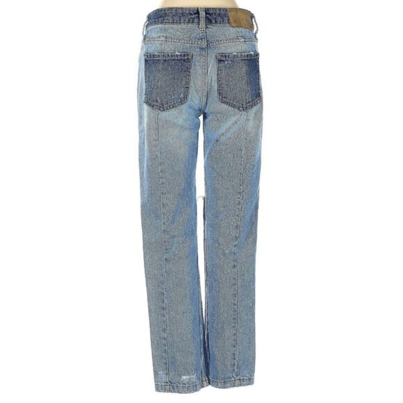 Free People Boho Distressed Size 24 Blue Jeans - Picture 3 of 13
